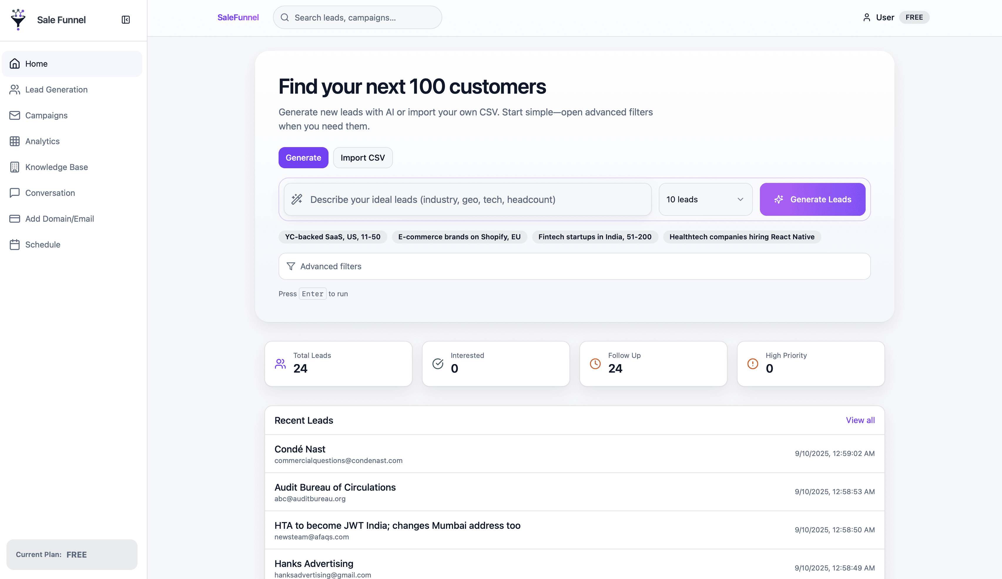 AI sales automation dashboard with inbox-aware sequences and reply intelligence